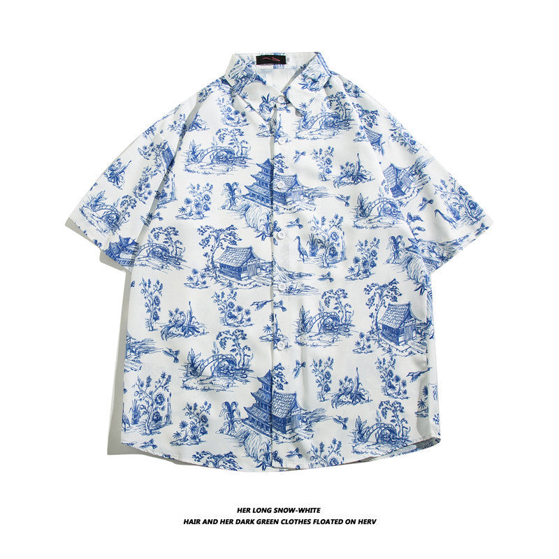 Camicia estiva hawaiana uomo